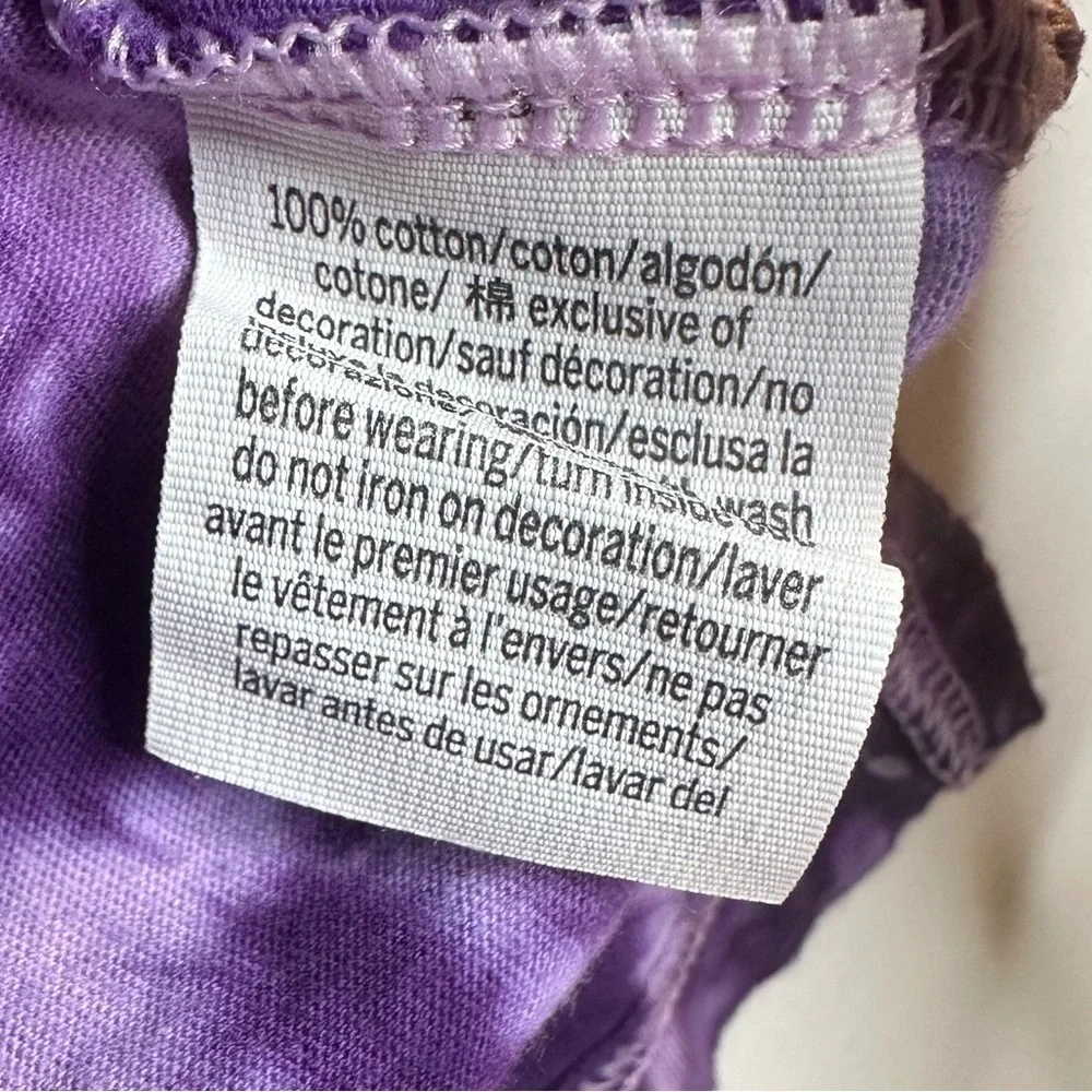 Victoria Secret Oversized Purple Tie-Dye 3/4 Sleeve Retro Tee  Y2K Relaxed Fit - Picture 5 of 9